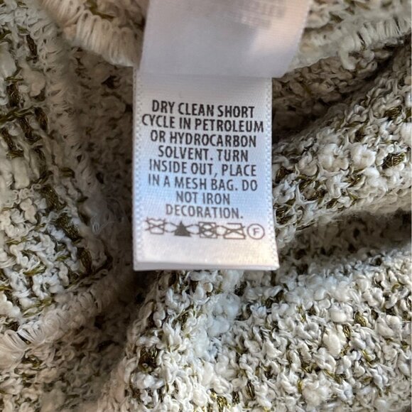 St. John Long Hoodie Sweater Bouclé In Ecru Melange Tweed Knit Hooded Sweatshirt - Picture 15 of 17